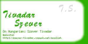 tivadar szever business card